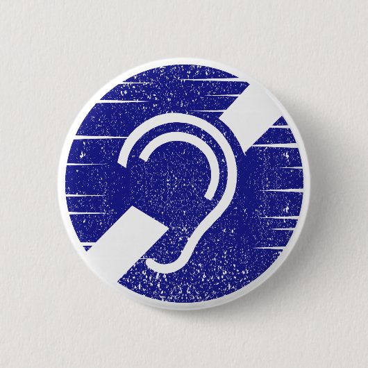 Doofheid en hardhorend symbool ronde button 5,7 cm (Voorkant)