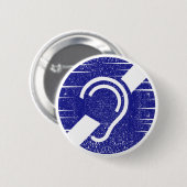 Doofheid en hardhorend symbool ronde button 5,7 cm (Voorkant /achterkant)