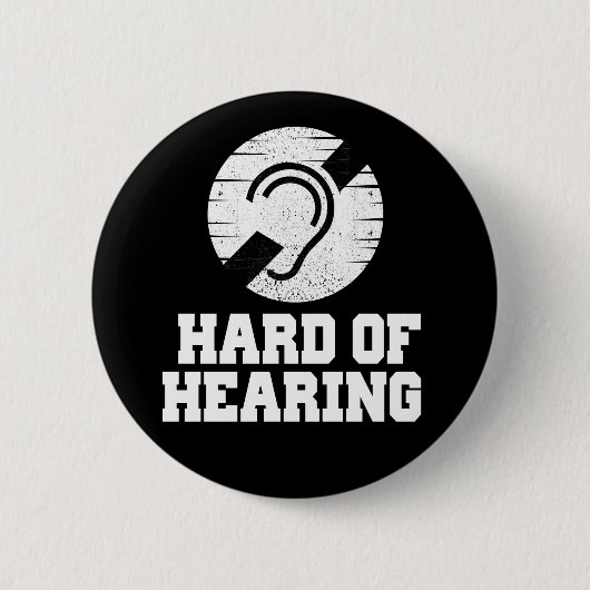 Doofheid en hardhorend symbool ronde button 5,7 cm (Voorkant)