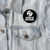 Doofheid en hardhorend symbool ronde button 5,7 cm (In situ)