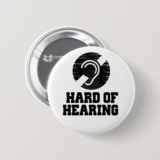 Doofheid en hardhorend symbool ronde button 5,7 cm (Voorkant /achterkant)