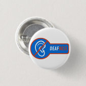 Doofheid uniek ontwerp ronde button 3,2 cm (Voorkant /achterkant)