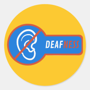 Doofheid uniek ontwerp ronde sticker