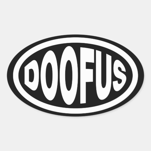 DOOFUS OVALE STICKER (Voorkant)