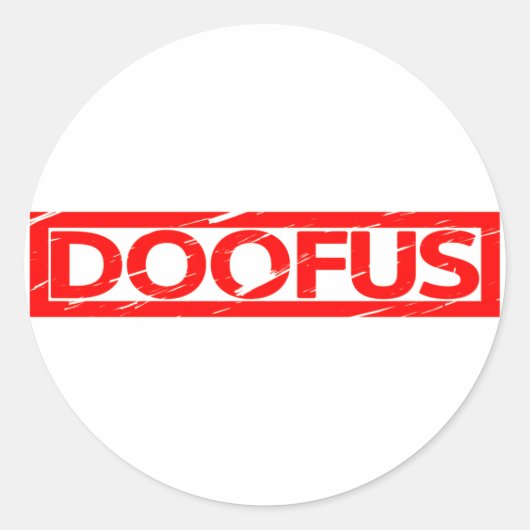 Doofus Stamp Ronde Sticker (Voorkant)