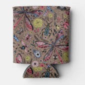 Doogavebeestjes op mochasbruin blikjeskoeler (Voorkant)