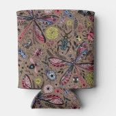 Doogavebeestjes op mochasbruin blikjeskoeler (Achterkant)