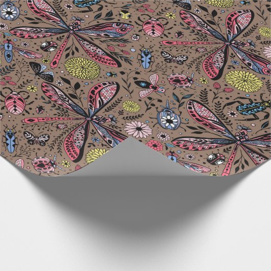 Doogavebeestjes op mochasbruin cadeaupapier (Hoek)