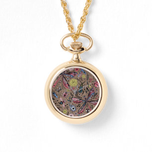 Doogavebeestjes op mochasbruin horloge