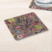 Doogavebeestjes op mochasbruin kartonnen onderzetters (Schuin)