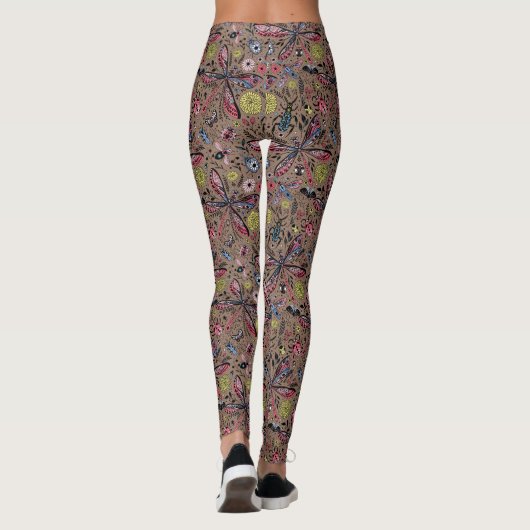 Doogavebeestjes op mochasbruin leggings (Achterkant)