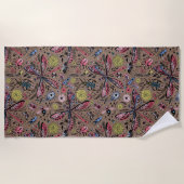 Doogavebeestjes op mochasbruin strandlaken (Voorkant)