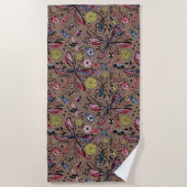 Doogavebeestjes op mochasbruin strandlaken (Voorkant)