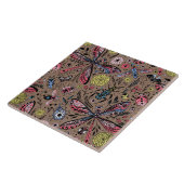 Doogavebeestjes op mochasbruin tegeltje (Zijkant)