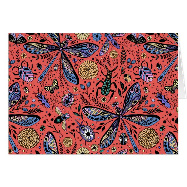 Doogaveinsecten op koraalrood (Voorkant Horizontaal)