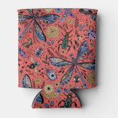 Doogaveinsecten op koraalrood blikjeskoeler (Voorkant)