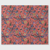 Doogaveinsecten op koraalrood cadeaupapier (Vlak)