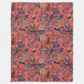 Doogaveinsecten op koraalrood fleece deken (Voorkant)