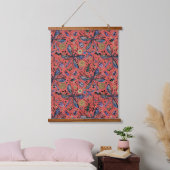 Doogaveinsecten op koraalrood hangend wandkleed (Slaapkamer)
