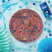 Doogaveinsecten op koraalrood papieren bordje (Feest)