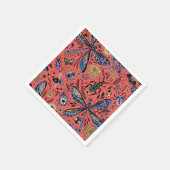 Doogaveinsecten op koraalrood servet (Hoek)