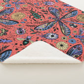 Doogaveinsecten op koraalrood sherpa deken (3/4)