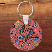 Doogaveinsecten op koraalrood sleutelhanger (Voorkant)