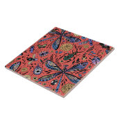 Doogaveinsecten op koraalrood tegeltje (Zijkant)