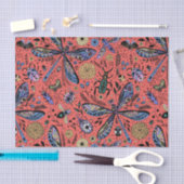 Doogaveinsecten op koraalrood tissuepapier (Craft)