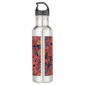 Doogaveinsecten op koraalrood waterfles  (Achterkant)