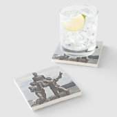 Dooley Football Sculpture, Athens Georgia, Stenen Onderzetter (Zijkant)