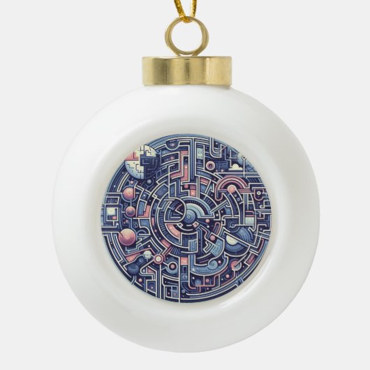 doolhof keramische bal ornament (Voorkant)