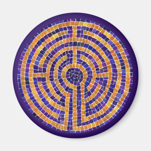 DOOLHOF MOZAÏEK Ronde magneet - Paars (Voorkant)