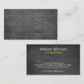 DOOLHOF TEKENING in WIT op ZWART KRIJTBORD Visitekaartje (Voorkant / Achterkant)