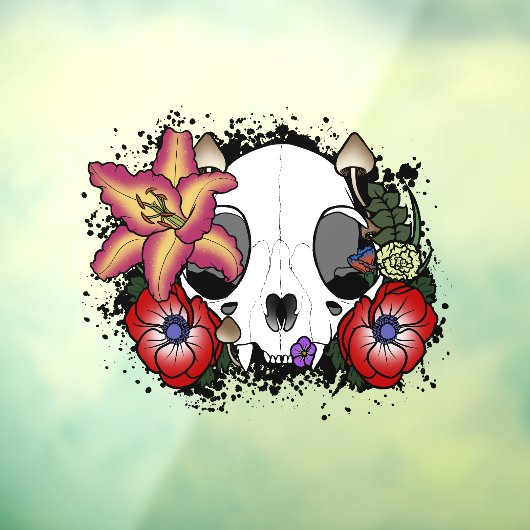 Doom and Bloom Kattenschedel Raamsticker (Vel 3)