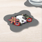 Doom- en Bloomkat-schedel Kartonnen Onderzetters (Gekanteld)