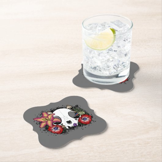 Doom- en Bloomkat-schedel Kartonnen Onderzetters (Insitu)