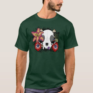 Doom- en Bloomkat-schedel T-shirt