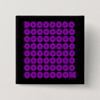 Doom in Paars Vierkante Button 5,1 Cm