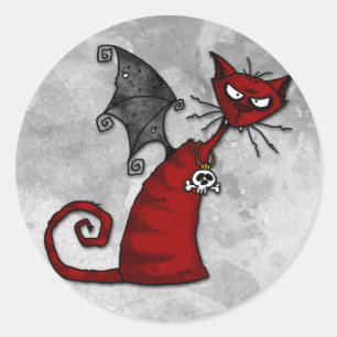 doom kat ronde sticker