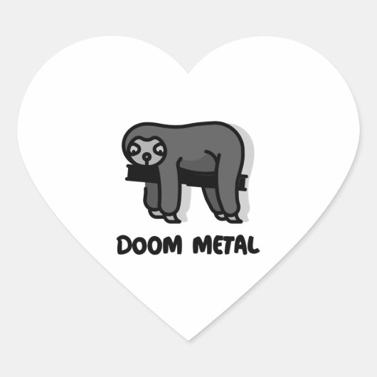 Doom Metal Sloth Sticker (Voorkant)