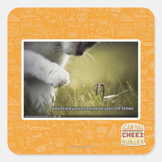 Doom op jezelf vierkante sticker (Voorkant)