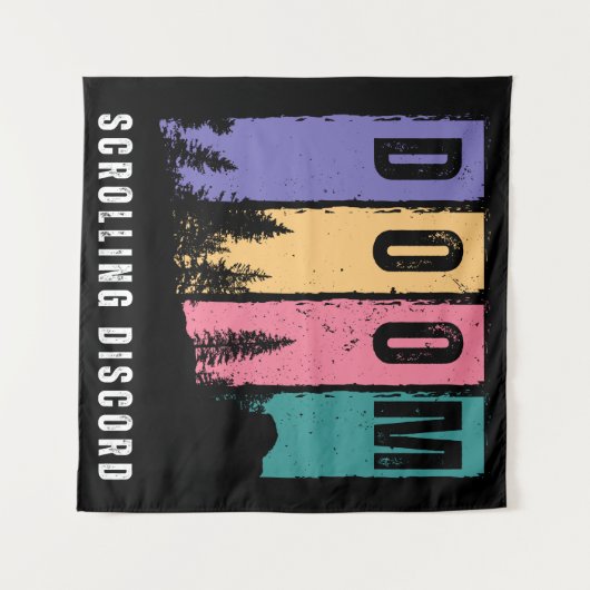 DOOM Scrolling Discord - Retro Forest Wall Art Wandkleed (Voorkant (horizontaal))