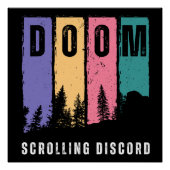 Doom Scrolling Discord | Retro Grunge Wall Poster (Voorkant)