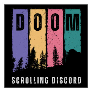 Doom Scrolling Discord | Retro Grunge Wall Poster