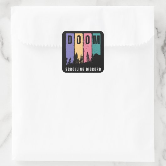 Doom Scrolling Discord Square Sticker (Tas)