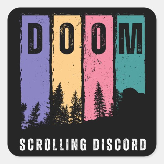 Doom Scrolling Discord Square Sticker (Voorkant)