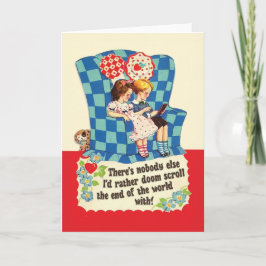 DOOM SCROLLING - grappige retro Valentijnsdag kaar Feestdagen Kaart