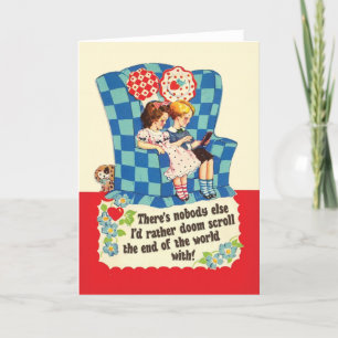 DOOM SCROLLING - grappige retro Valentijnsdag kaar Feestdagen Kaart