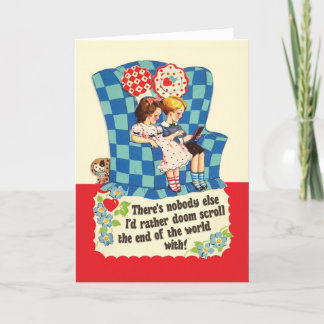 DOOM SCROLLING - grappige retro Valentijnsdag kaar Feestdagen Kaart